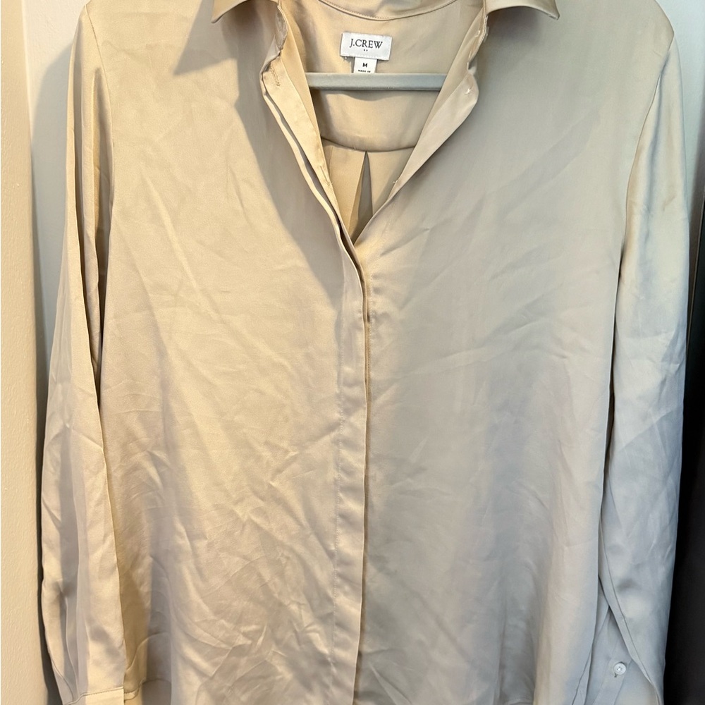 J. Crew gold satin Shirt